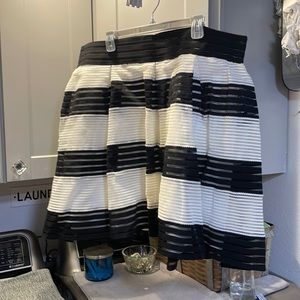 Black & white striped mini skirt